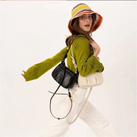 NWT RACHEL ZOE Jacquelyn Black Vegan Leather Purse w Crossbody Strap MSRP $98.00 - Picture 4 of 6